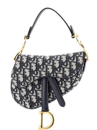 Dior Saddle Handbag Oblique Canvas Mini shoulder bag - Blu