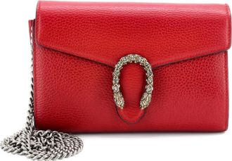 Gucci Dionysus kleine leren crossbodytas met kettinghengsel - Rood