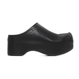 Marni Chunky Clog Sabot - Dames - Klompen - Zwart - 38 EU - Leer - Schoenen