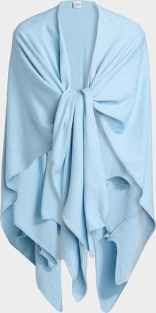 Carolyn Rowan Cotton Cashmere Crystal-Embellished Ruana