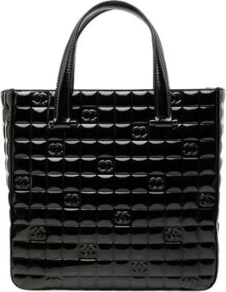 Chanel Pre-owned Vintage Patent Leather Tote - Dames - Vintage Shopper - Zwart - ONE Size - Leer - Vintage