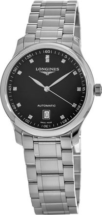 Longines Master Collection Automatic 38.5mm Black Diamond Dial Steel Womens Watch L2.628.4.57.6