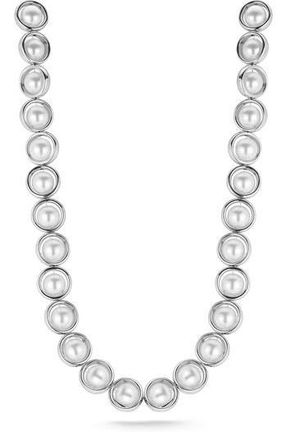 Sphera Milano Faux Pearl Necklace in Silver at Nordstrom Rack