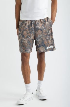 Obey Stanton Mesh Shorts in Fence Camo at Nordstrom, Size X-Large