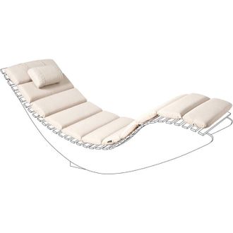 Beliani Cuscino per lettino prendisole con poggiatesta Resistente ai raggi uv Beige chiaro Brescia
