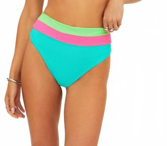 Beach Riot Heidi Bikini Bottom In Strawbaerry Ice Colorblock