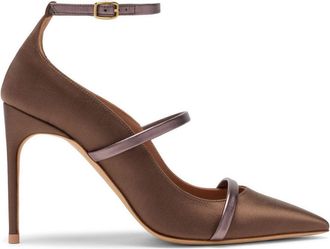 Malone Souliers Diaz 90 Satin Pumps - Brown