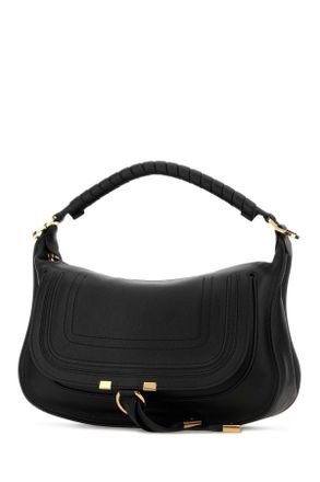 Chlo&eacute; Womens Black Leather Small Marcie Shoulder Bag Borse A Mano