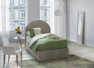 Talamo Italia Talamo Italia Cama Individual Emma, Cama Contenedor Con Revestimiento De Tela, 100% Made In Italy, Apertura Frontal, Con Colch&oacute;n 80x190 Cm Incluido, T