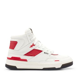 HUGO BOSS Leren heren Baltimore Trainers (Wit)
