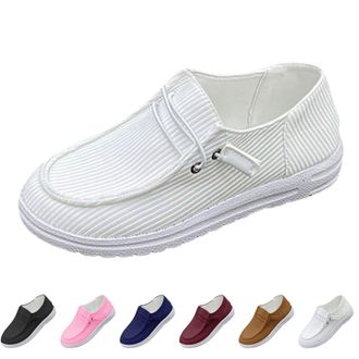 Generic Womens Running Shoes Summer Woven Breathable Low Shoes Lightweight and Comfortable Moccasins Slip-On Trainers Soft Comfortable Wide Casual Shoes Outdo