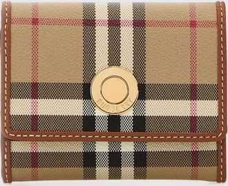 Burberry Portafoglio Continental in cotone spalmato con motivo Vintage Check