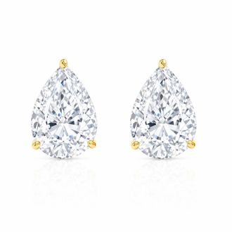 MAX + STONE 14K Gold Pear Cut Earrings embellished with Swarovski Zirconia Various Stone Sizes