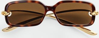 Bottega Veneta Occhiali Da Sole Rettangolari Knot - Bottega Veneta