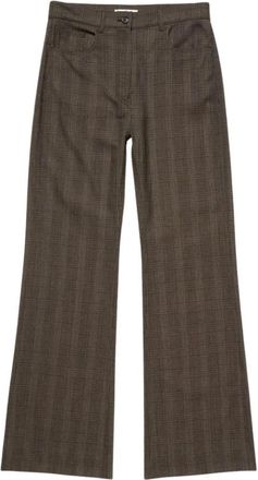 Acne Studios Tailored Wool Check Broeken - Dames - Straight fit broeken - Bruin - 2XS - Broeken