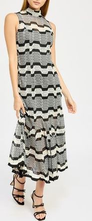 En Saison Genesis Open Stitch Midi Dress in Black Ivory at Nordstrom Rack, Size X-Small
