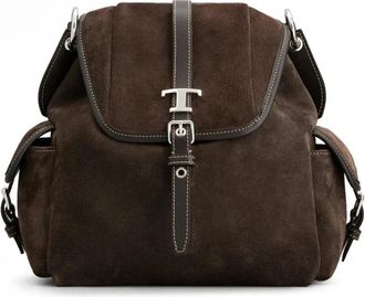 Tod's Rugzak in Suede Mini - Dames - Rugzakken - Bruin - ONE Size - Leer - Tassen