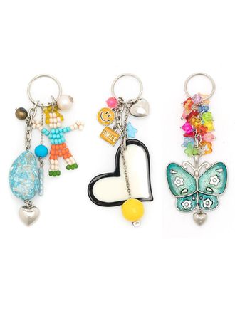 Amir Slama set of three pendant keyrings - Multicolour