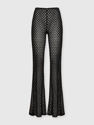 Missoni Flared Trousers In Lam&eacute; Viscose With Raschel Workmanship in Black at Nordstrom, Size 44 It