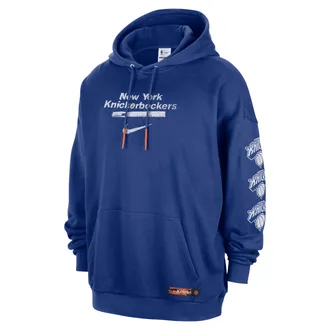 Nike Mens New York Knicks Courtside Jordan NBA Club Premium Pullover Hoodie in Blue | IB2308-495
