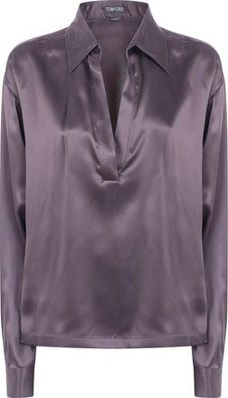 Tom Ford Polo Shirt Silk 100% Peach Feel Silk Satine