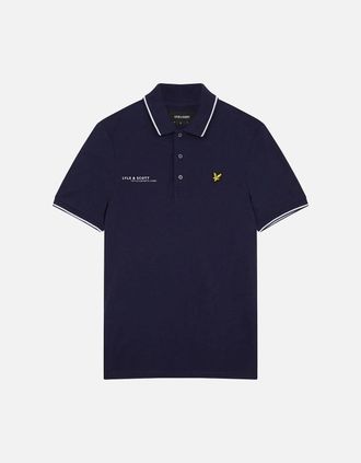 Lyle & Scott Mens Lyle & Scott Navy Blue Co-ordinate Print Logo Short Sleeved Polo Shirts - Size: 42