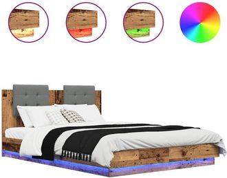 vidaXL Estructura De Cama Con Cabecero Madera Envejecida 160 X 200 Cm Vidaxl