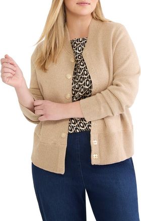 Nic+Zoe Knit Bomber Jacket in Jute at Nordstrom, Size 1 X