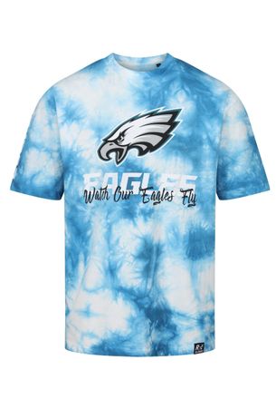 Recovered Clothing Philadelphia Eagles NFL Tie-Dye Relaxed Oversized T-Shirt Blue White
