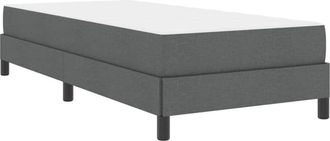 vidaXL Vidaxl - Cama Tipo Box Spring Con Colch&oacute;n Gris Oscuro 90 X 190 Cm Tela