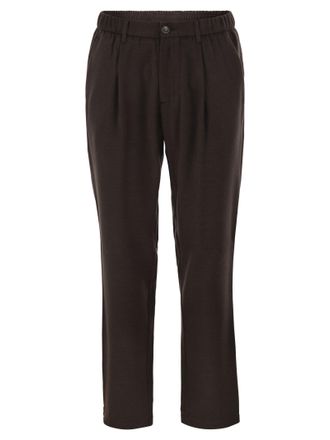 Herno Pantalones de mezcla de lana y modal con cintura el&aacute;stica de Herno