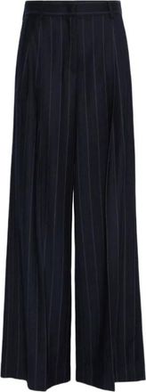 Max Mara Wijde broek - Dames - Wijde Broeken - Blauw - 2XS - Broeken