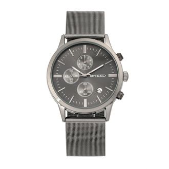 Breed Espinosa Chronograph Mesh Bracelet Watch with Date