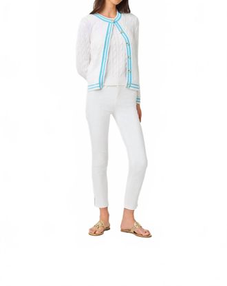 Lilly Pulitzer Brockton Crew Neck Cardigan In White