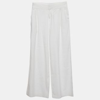 Alice & Olivia Alice + Olivia Classics White Cotton Wide Leg Pants
