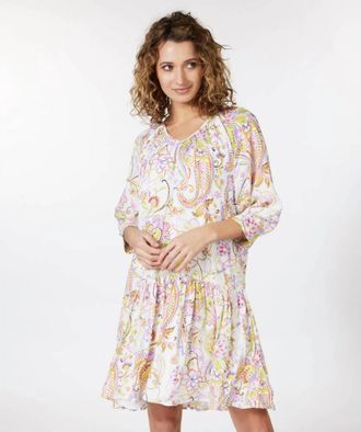 Esqualo Bibbi Beloved Flower Print Mini Dress In Multi
