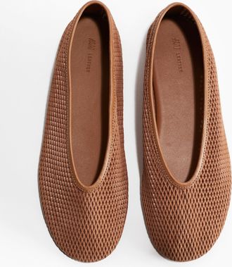 H&M Ballerinas aus Leder-Mesh - Beige