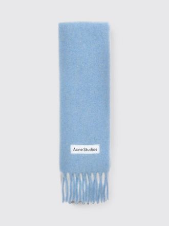 Acne Studios Alpaca and Wool Blend Fringed Scarf with Embroidered Logo