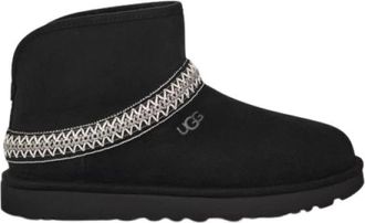 UGG Classic Mini Crescent - Dames - Winterlaarzen - Zwart - 37 EU - Wol - Schoenen