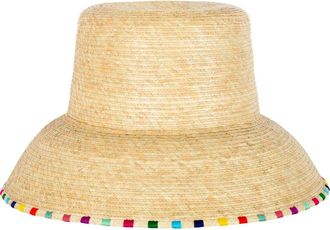 Sunshine Tienda Roselia Palm Straw Bucket Hat in Multi Stripe at Nordstrom, Size Medium