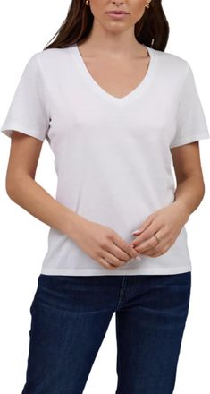 Majestic Filatures Organic Cotton Silk Touch Vneck Tee In Sanguine