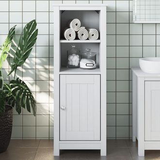 vidaXL Mueble De Ba&ntilde;o Berg Madera Maciza De Pino Blanco 40x34x110 Cm Vidaxl