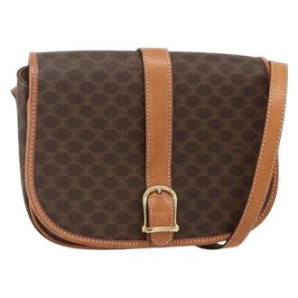 Celine Pre-owned Cross Body Bags, female, Brown, Size: ONE SIZE Pre-owned Vintage Macadam Shoulder Bag
