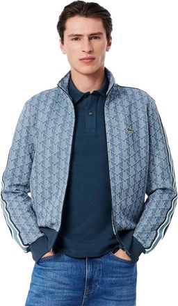 Lacoste Heren-trainingsjack met monogram in jacquard (Blauw)