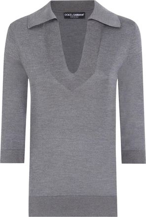 Dolce & Gabbana Poloshirt met geborduurd logo - Grijs