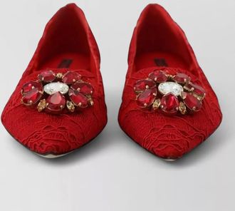 Dolce & Gabbana lace crystal-embellished ballerina flats
