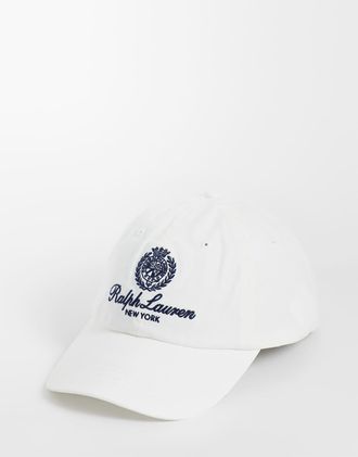 Polo Ralph Lauren Cappello con visiera vintage bianco con logo stile tennis