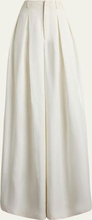 Ralph Lauren Collection Greer Cady Pleated Wide-Leg Pants