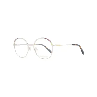Pucci Accessoires, Dames, Geel, ONE Size, Gouden Ronde Optische Montuur met Merkhoes