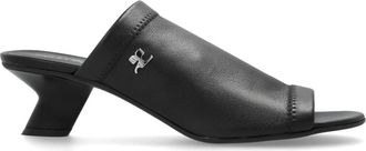 Courr&egrave;ges Wet Stretch Mules - Dames - Muiltjes - Zwart - 39 EU - Leer - Schoenen